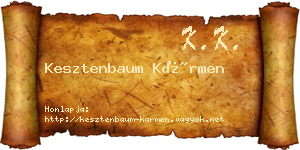 Kesztenbaum Kármen névjegykártya